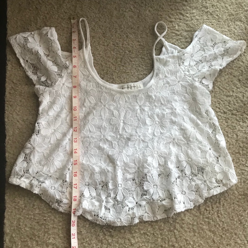 Abercrombie white lace crop top & off the shoulder
